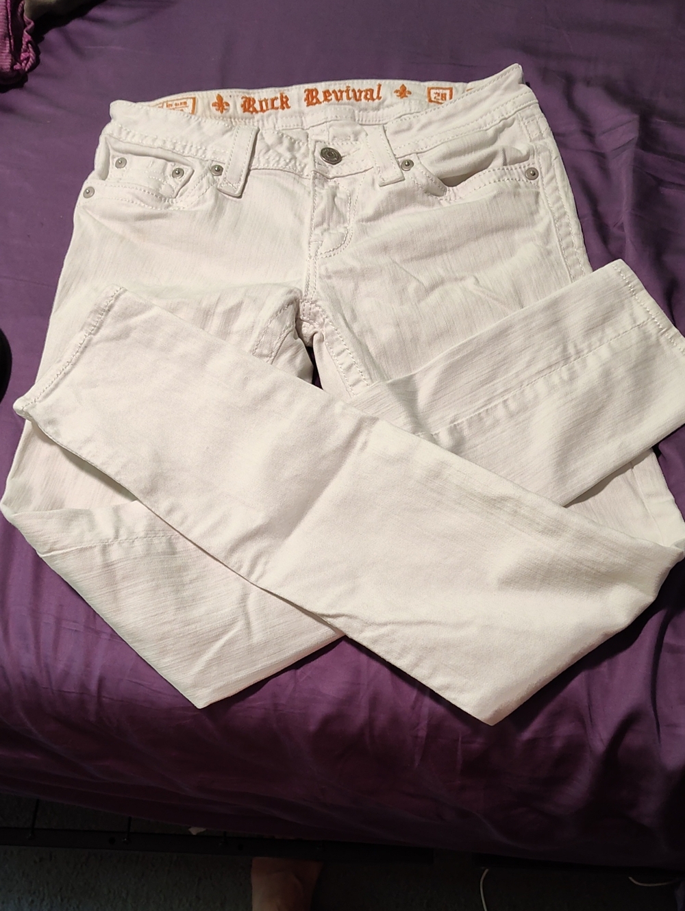 Rock Revival White Skinny Anabella Size 28